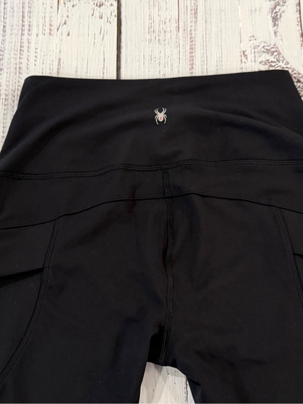 NWT Spyder Women Black High Rise Stretch Workout Legging Size Small Pockets - Picture 7 of 7